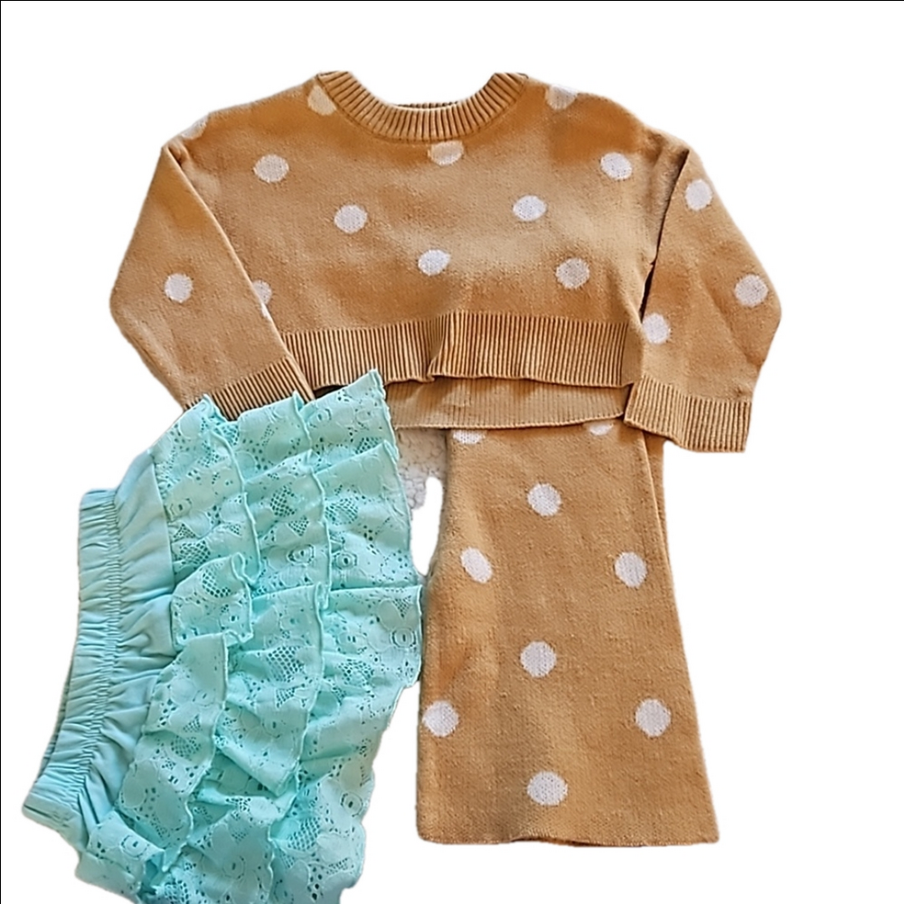 2 pc Pant Set + Ruffled Skirt 12M